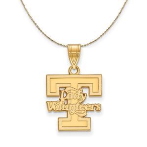 14k Yellow Gold U. of Tennessee Medium Lady Volunteers Necklace, 22 In